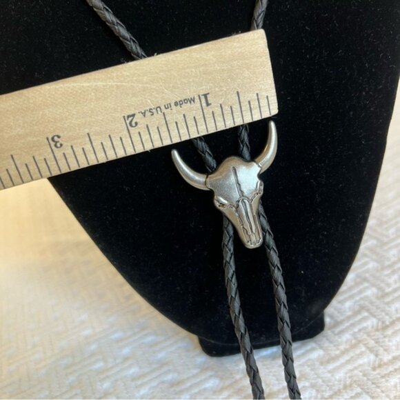 Vintage Bolo Handmade Southwestern Style Bull Cattle Ties Silver Hardware Neck - Picture 5 of 9